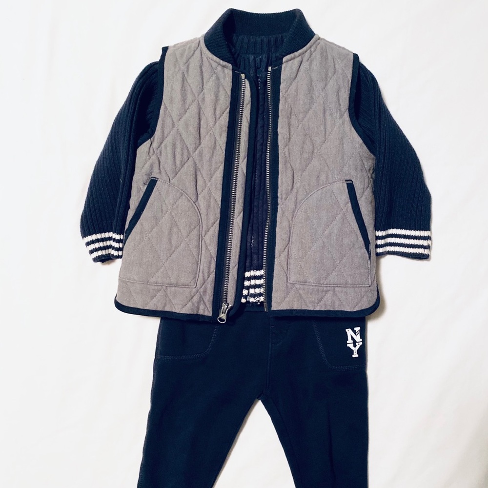 SET: Navy Joggers, Sweater & Vest 18-24